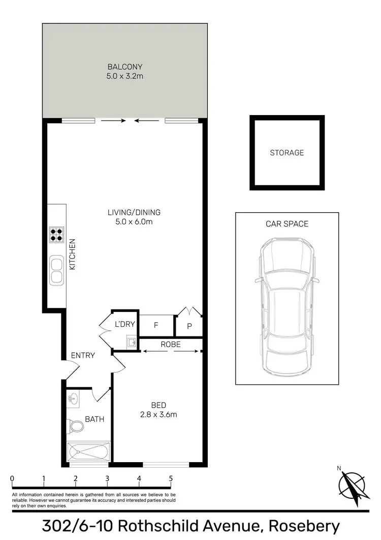 Floorplan of Homely apartment listing, 302/6-10 Rothschild Avenue, Rosebery NSW 2018