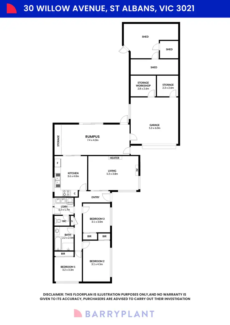Floorplan of Homely house listing, 30 Willow Avenue, St Albans VIC 3021