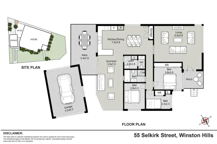 Floorplan of Homely house listing, 55 Selkirk Street, Winston Hills NSW 2153
