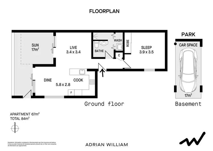 Floorplan of Homely apartment listing, 5/40 Maria Street, Petersham NSW 2049