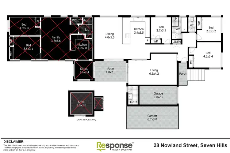 Floorplan of Homely semi-detached listing, 28 Nowland Street, Seven Hills NSW 2147