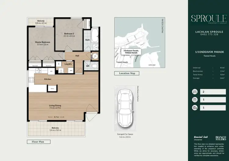 Floorplan of Homely unit listing, 1/3 Endeavour Parade, Tweed Heads NSW 2485