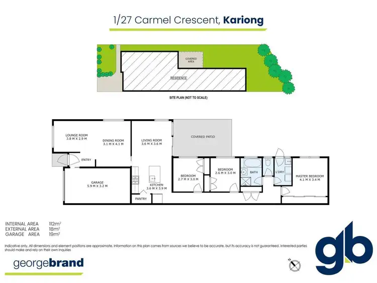 Floorplan of Homely semi-detached listing, 1/27 Carmel Crescent, Kariong NSW 2250