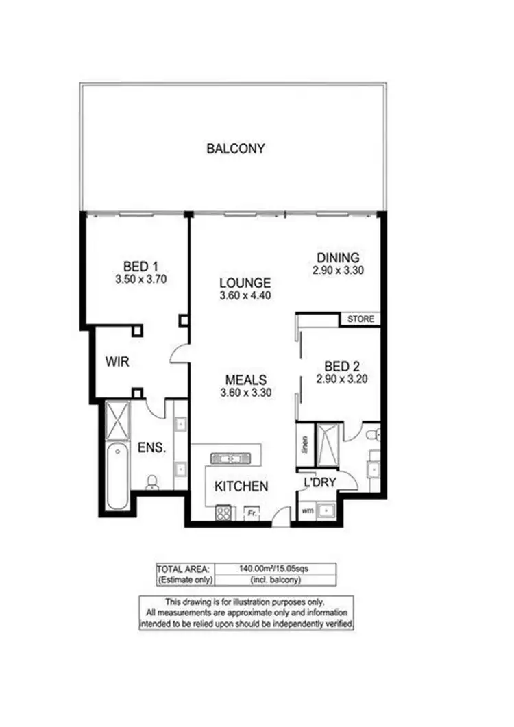 Floorplan of Homely apartment listing, 209 62 Brougham Place, North Adelaide SA 5006