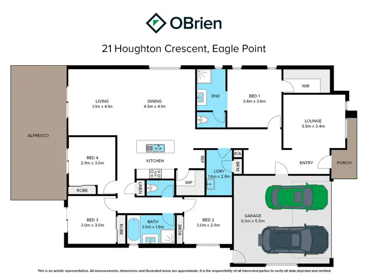 Floorplan of Homely house listing, 21 Houghton Crescent, Eagle Point VIC 3878