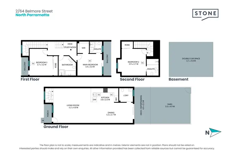 Floorplan of Homely townhouse listing, 2/64 Belmore Street, North Parramatta NSW 2151