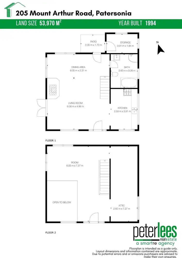 Floorplan of Homely house listing, 205 Mount Arthur Road, Patersonia TAS 7259