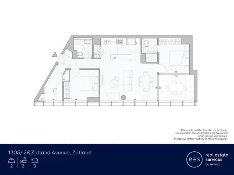 Floorplan of Homely apartment listing, 1305/28 Zetland Avenue, Zetland NSW 2017