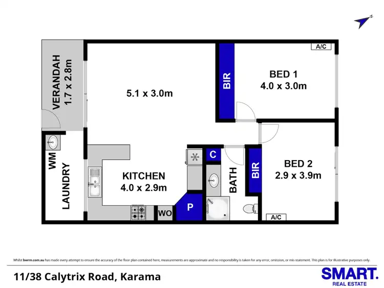 Floorplan of Homely unit listing, 11/38 Calytrix Road, Karama NT 812