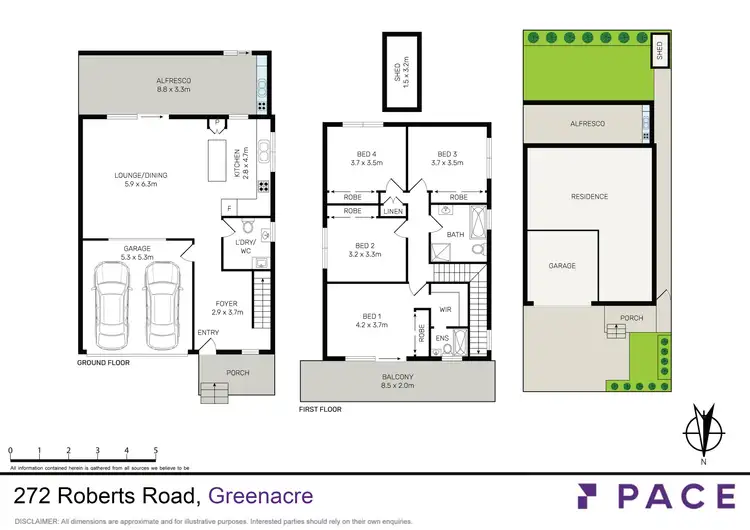 Floorplan of Homely semi-detached listing, 272 Roberts Road, Greenacre NSW 2190