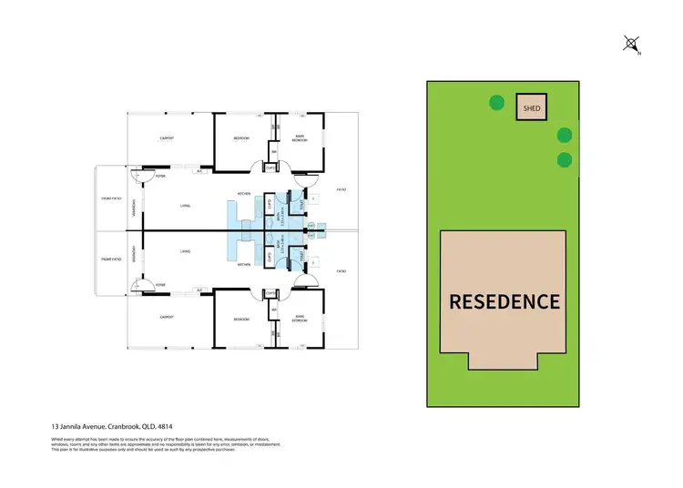 Floorplan of Homely semi-detached listing, 13 Jannila Avenue, Cranbrook QLD 4814