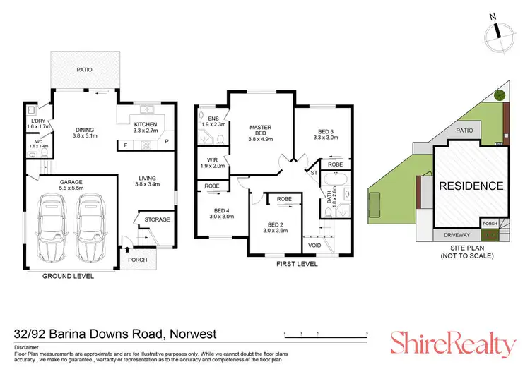 Floorplan of Homely townhouse listing, 32/92-100 Barina Downs Road, Norwest NSW 2153