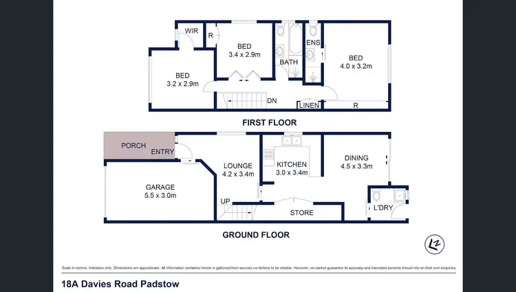 Floorplan of Homely semi-detached listing, 18A Davies Road, Padstow NSW 2211