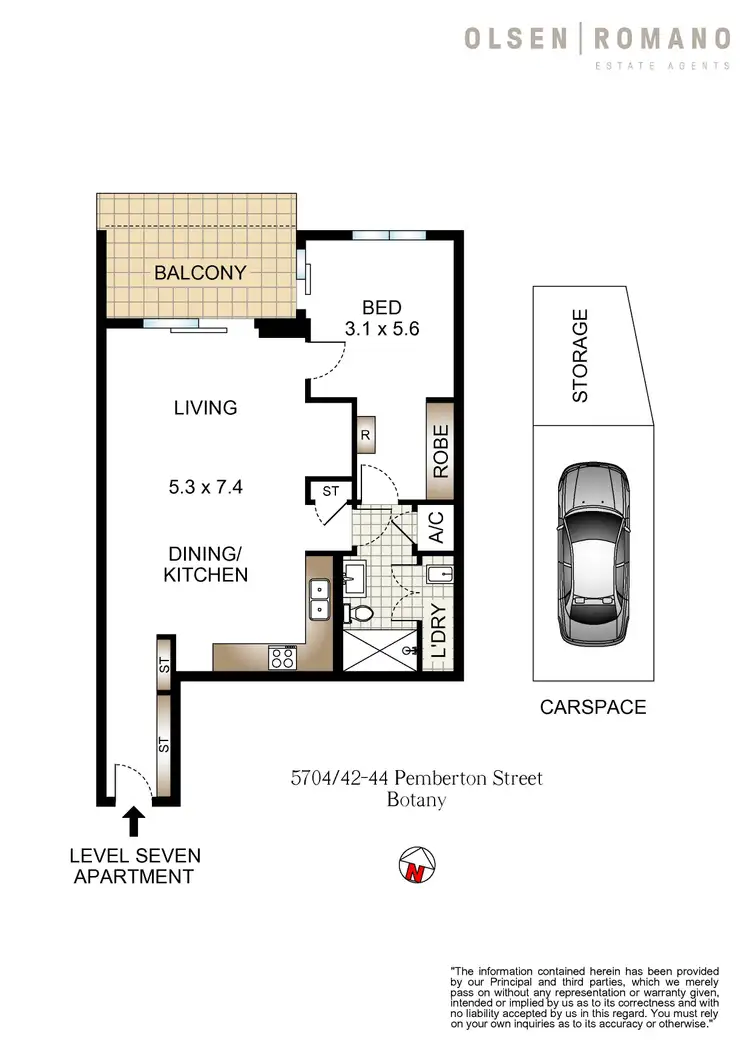 Floorplan of Homely apartment listing, 5704/42-44 Pemberton Street, Botany NSW 2019