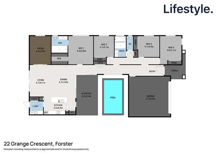 Floorplan of Homely house listing, 22 Grange Crescent, Forster NSW 2428