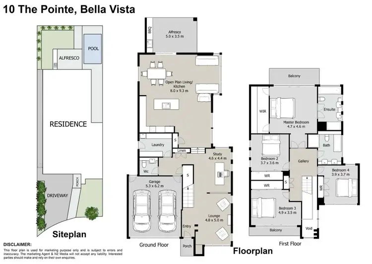 Floorplan of Homely house listing, 10 The Pointe, Bella Vista NSW 2153