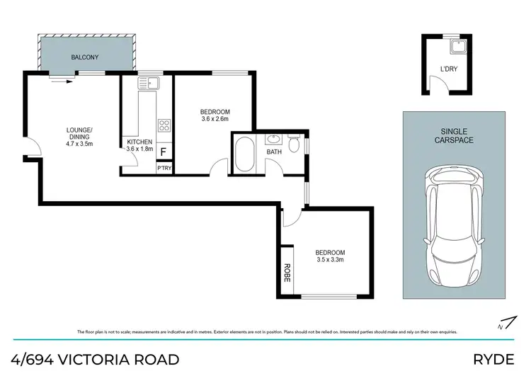 Floorplan of Homely apartment listing, 4/694 Victoria Road, Ryde NSW 2112
