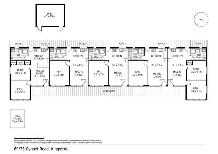 Floorplan of Homely block of units listing, 69-73 Cygnet Road, Kingscote SA 5223