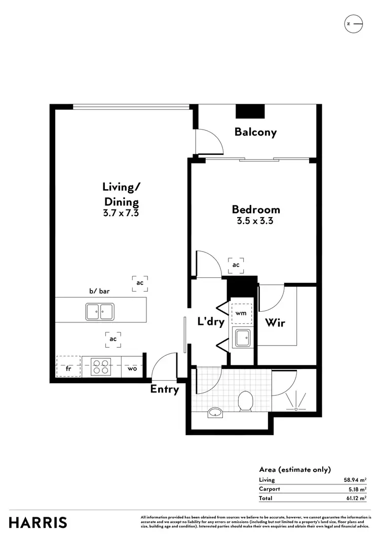 Floorplan of Homely apartment listing, 107/211 Grenfell Street, Adelaide SA 5000