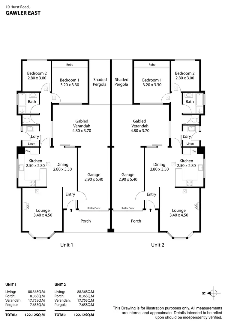 Floorplan of Homely house listing, 1 - 2/10 Hurst Road, Gawler East SA 5118