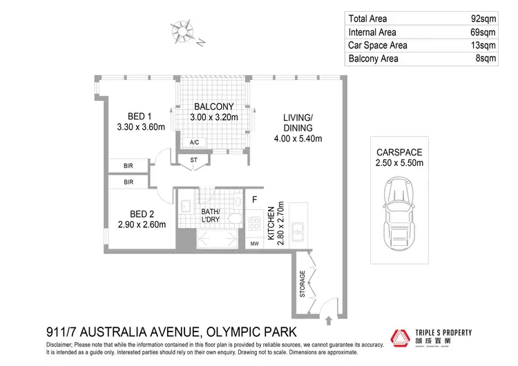 Floorplan of Homely apartment listing, 911/7 Australia Avenue, Sydney Olympic Park NSW 2127