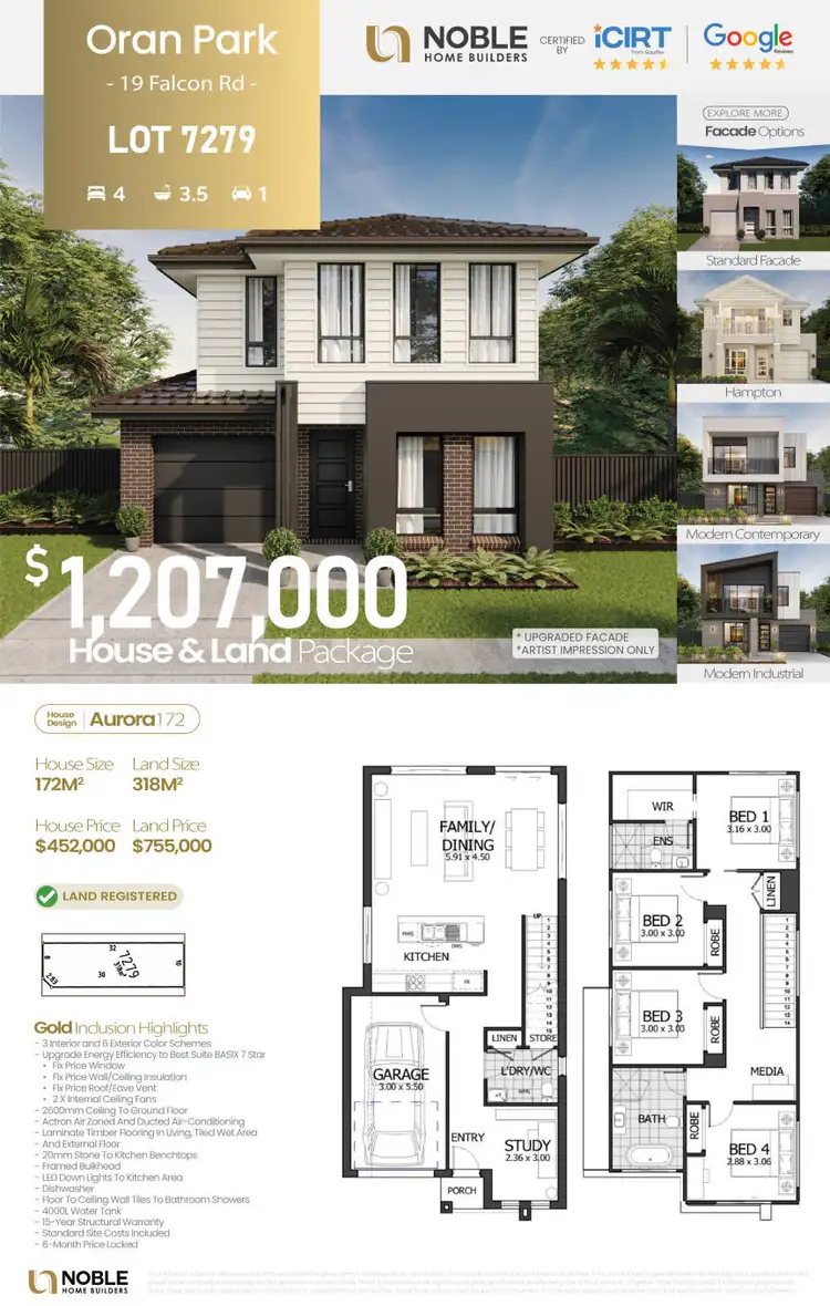 Floorplan of Homely house listing, Lot 7279/19 Falcon Road, Oran Park NSW 2570