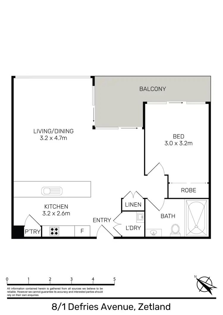 Floorplan of Homely apartment listing, 8/1 Defries Avenue, Zetland NSW 2017