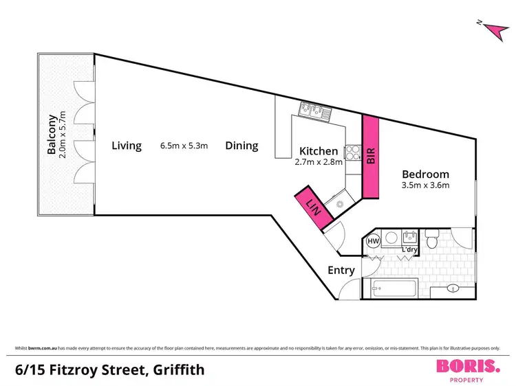 Floorplan of Homely apartment listing, 6/15 Fitzroy Street, Forrest ACT 2603