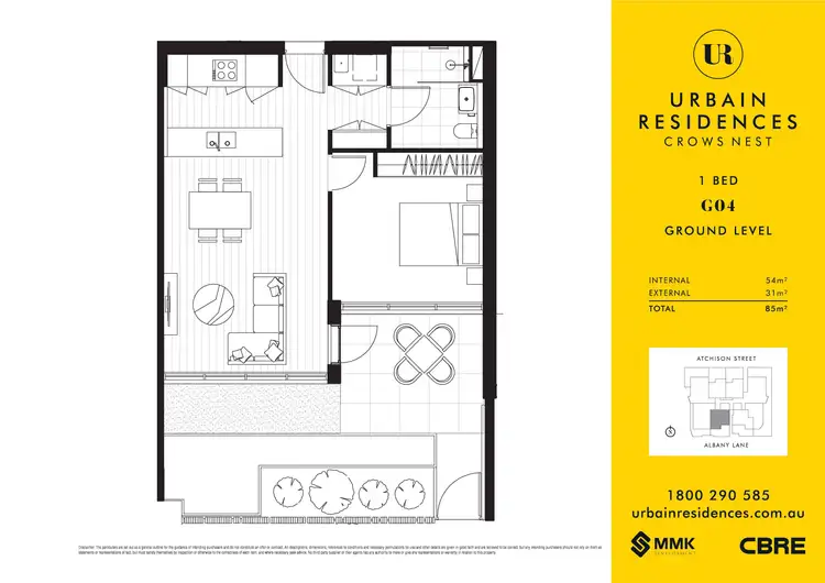 Floorplan of Homely apartment listing, G04/45 Atchison Street, Crows Nest NSW 2065