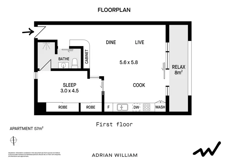Floorplan of Homely apartment listing, 1/38-50 Mary Street, Surry Hills NSW 2010