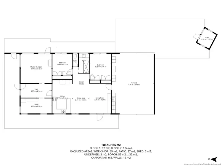Floorplan of Homely house listing, 225 Deepdene Road, Yea VIC 3717