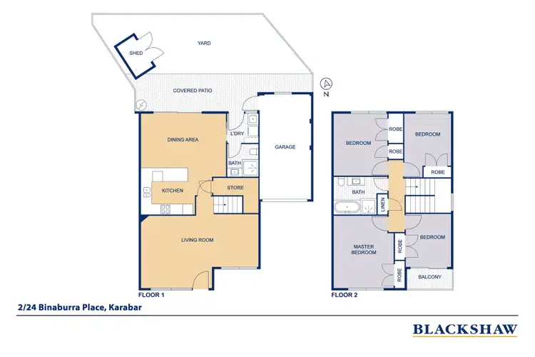 Floorplan of Homely townhouse listing, 2/24 Binaburra Place, Karabar NSW 2620