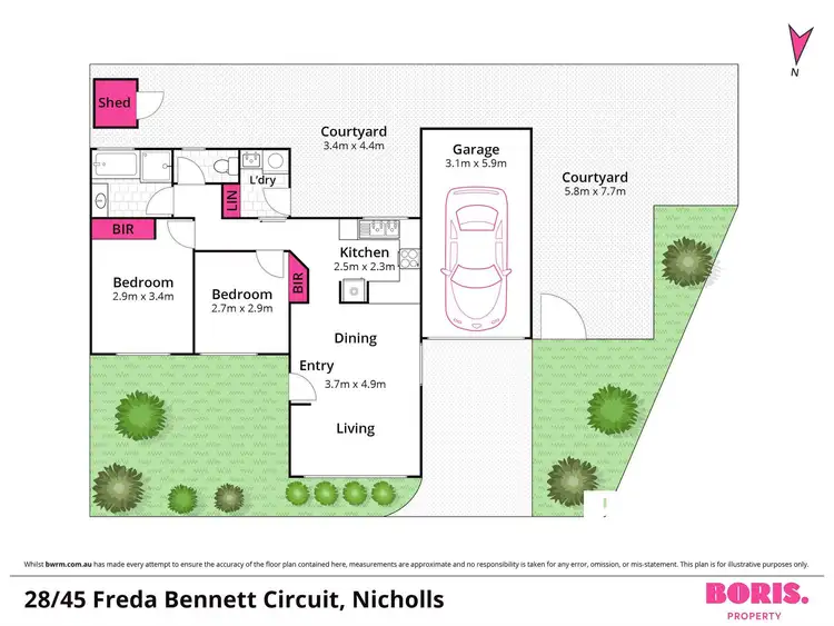 Floorplan of Homely townhouse listing, 28/45 Freda Bennett Circuit, Nicholls ACT 2913