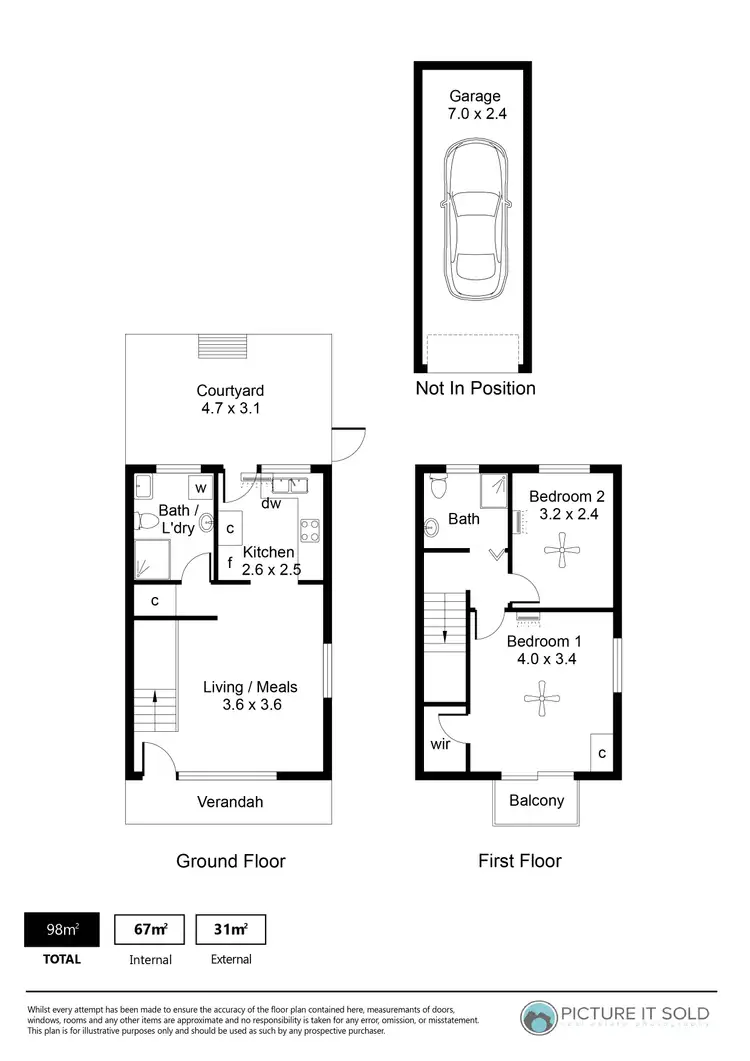 Floorplan of Homely townhouse listing, 1/12 Conyngham Street, Glenside SA 5065