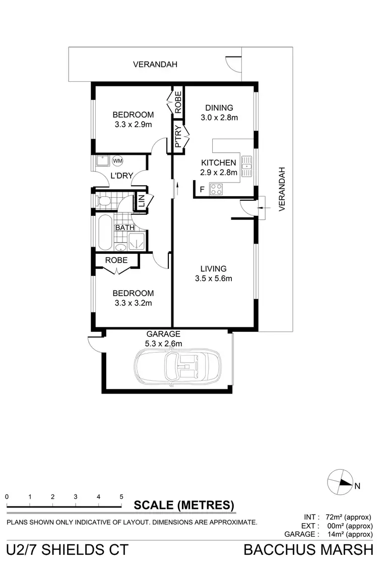 Floorplan of Homely unit listing, 2/7 Shields Court, Bacchus Marsh VIC 3340