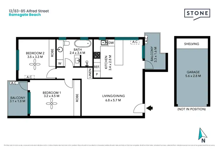 Floorplan of Homely unit listing, 12/83-85 Alfred Street, Ramsgate Beach NSW 2217