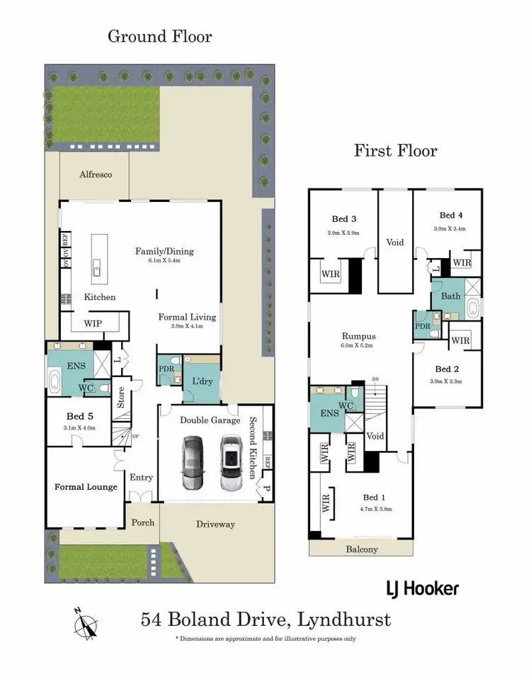 Floorplan of Homely house listing, 54 Boland Drive, Lyndhurst VIC 3975