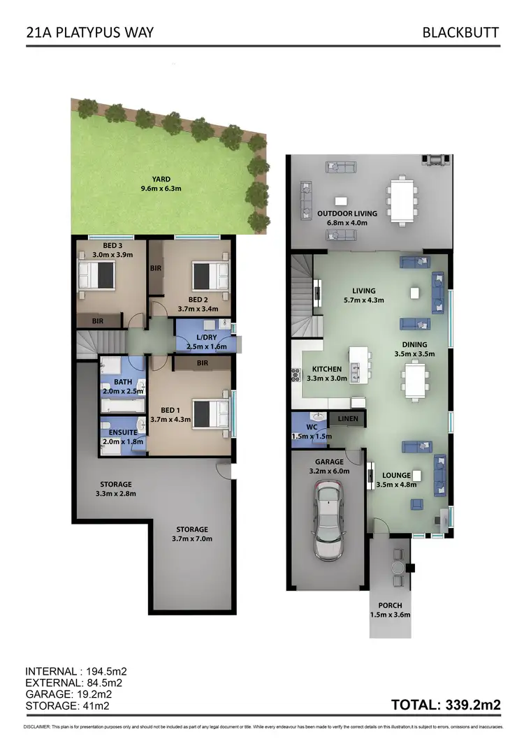 Floorplan of Homely semi-detached listing, 21A Platypus Way, Blackbutt NSW 2529