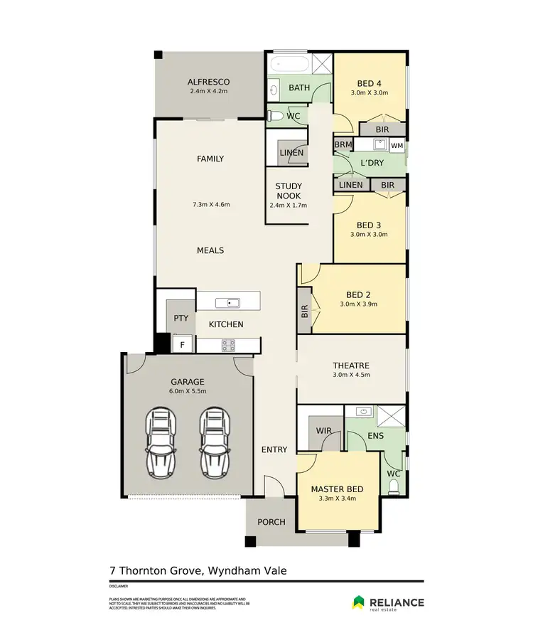 Floorplan of Homely house listing, 7 Thornton Grove, Wyndham Vale VIC 3024