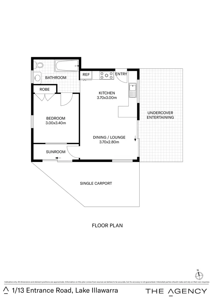 Floorplan of Homely unit listing, 1/13 Entrance Street, Lake Illawarra NSW 2528