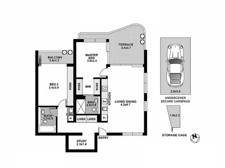 Floorplan of Homely apartment listing, 1202/306 Oxford Street, Bondi Junction NSW 2022