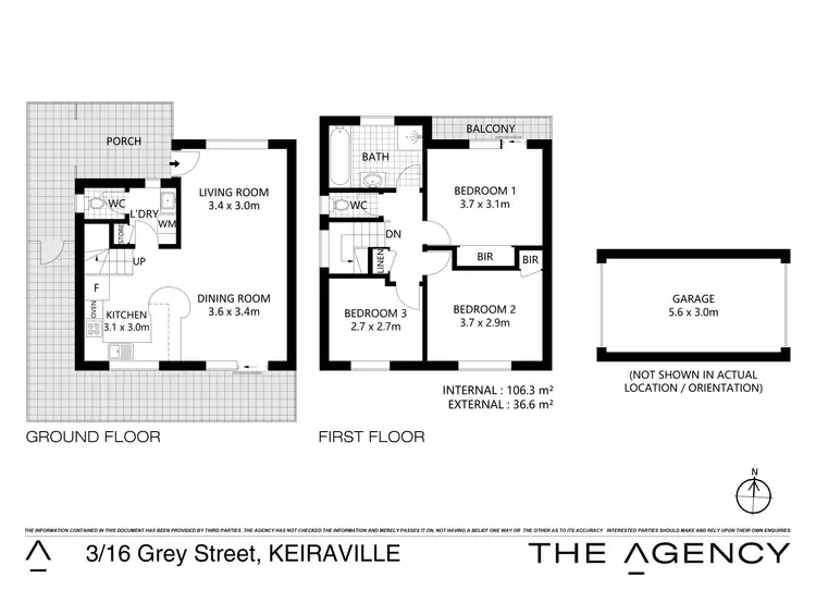Floorplan of Homely townhouse listing, 3/16 Grey Street, Keiraville NSW 2500