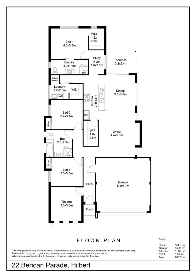 Floorplan of Homely house listing, 22 Berican Parade, Hilbert WA 6112