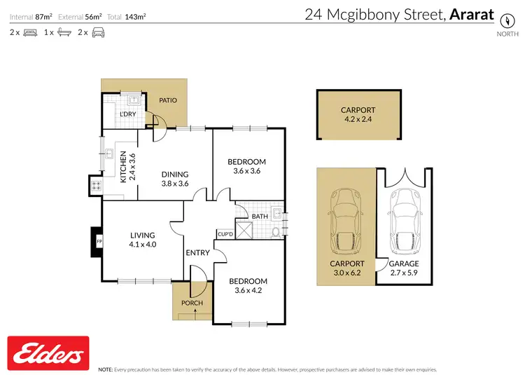 Floorplan of Homely house listing, 24 Mcgibbony Street, Ararat VIC 3377