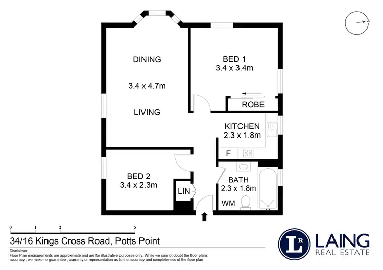 Floorplan of Homely apartment listing, 34/16-20 Kings Cross Road, Potts Point NSW 2011
