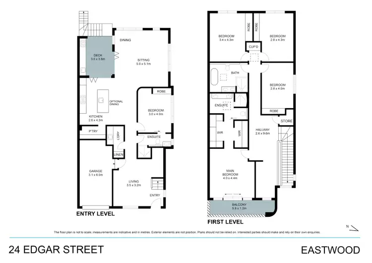 Floorplan of Homely semi-detached listing, 24 Edgar Street, Eastwood NSW 2122