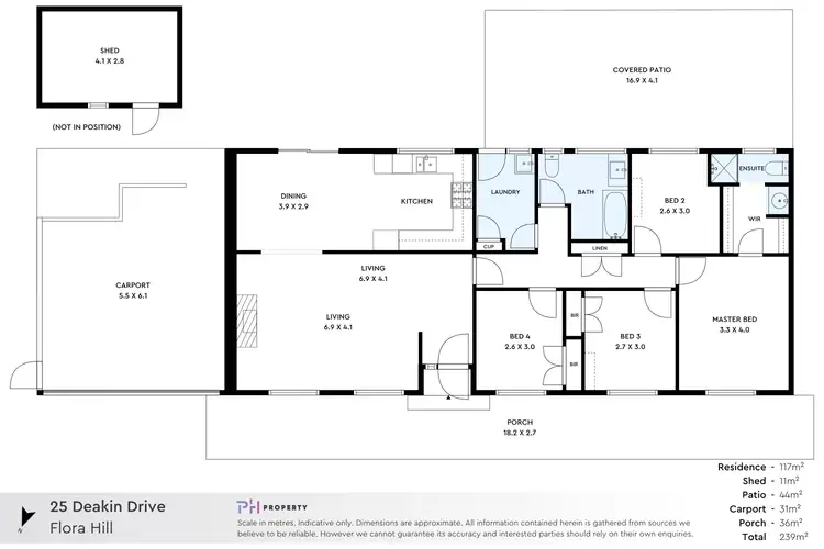 Floorplan of Homely house listing, 25 Deakin Drive, Flora Hill VIC 3550