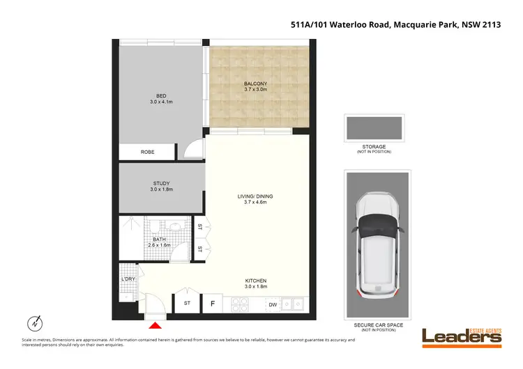 Floorplan of Homely apartment listing, Level 5/511A/101 Waterloo Road, Macquarie Park NSW 2113
