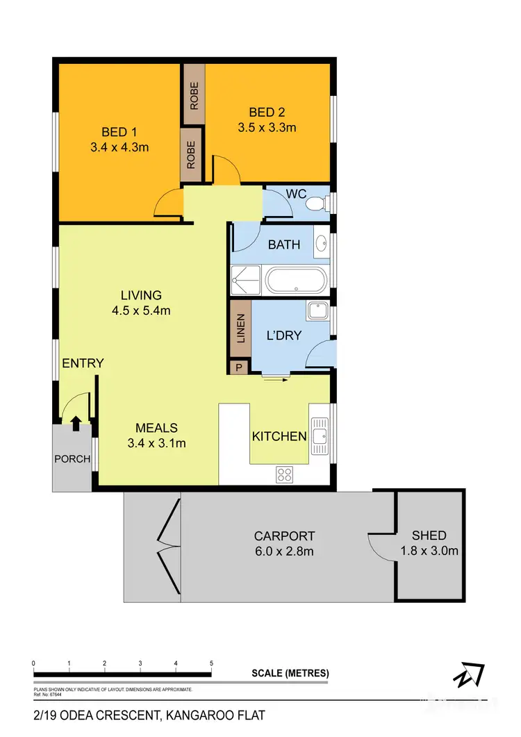 Floorplan of Homely unit listing, 2/19 Odea Crescent, Kangaroo Flat VIC 3555