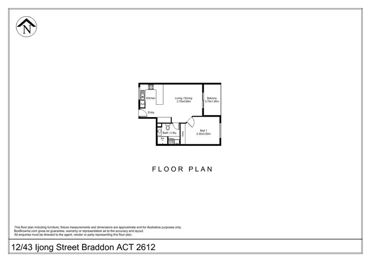 Floorplan of Homely apartment listing, 12/43 Ijong Street, Braddon ACT 2612